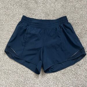 Lululemon Hotty Hot High Rise Lined Short 4” Navy Size 8